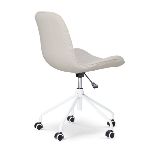 Nolon Nout-Fé Bureaustoelen Set van 2 - Rib Crème - Wit Onderstel