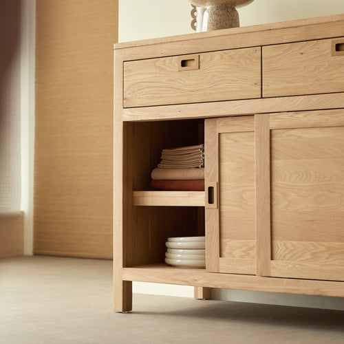 Tikamoon Buffetkast massief eiken 110 cm - Naturel