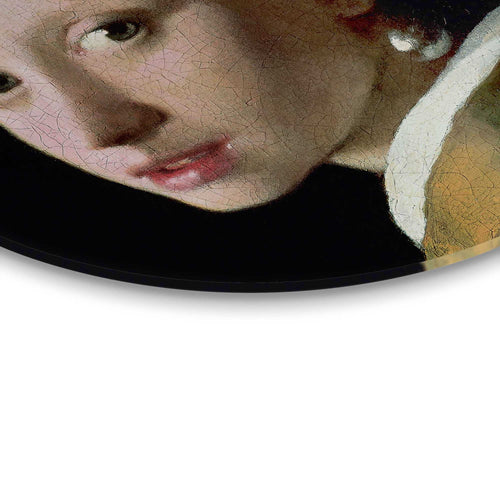 Reinders Old Masters - girl pearl earring glasschilderij -  blauw - keuken - Ø 70cm