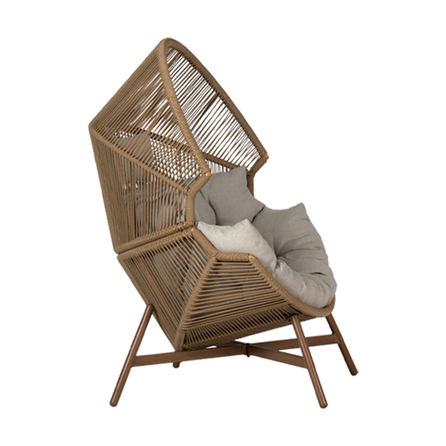 Lisomme Ayla Rattan Tuin Loungestoel Beige - Met Zitkussens - vtwonen shop