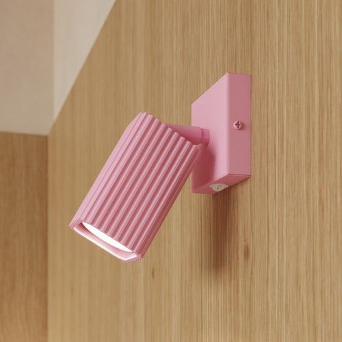 Sollux Lighting Wandlamp RAYO roze met schakelaar - 8x16x16cm