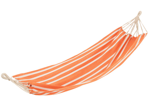 J-Line hangmat Strepen - katoen/polyester - oranje/wit