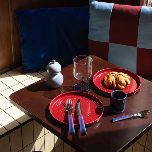 Ona - Plat bord 20,5cm burgundy Fika - Set van 4