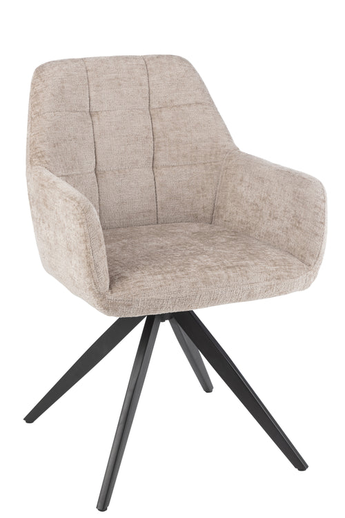 J-Line stoel Louna - ijzer/acryl - beige/lichtgrijs