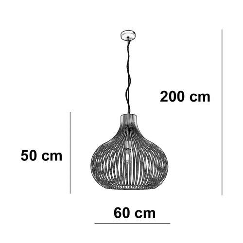 Freelight hanglamp Aglio - 1 lichts - 60  x 200   cm - zwart - vtwonen shop