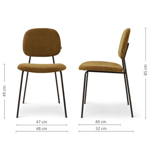 Nolon Jasmijn Eetkamerstoel Mosgroen - Zwart - vtwonen shop