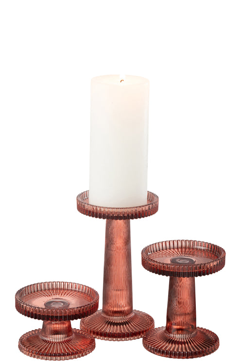 J-Line kaarshouder Nelly - glas - oranje - 3 stuks