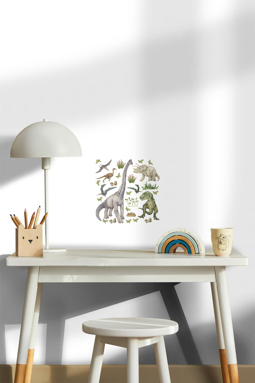 Sanders & Sanders muursticker dinosaurussen groen - 30 x 30 cm - 601333