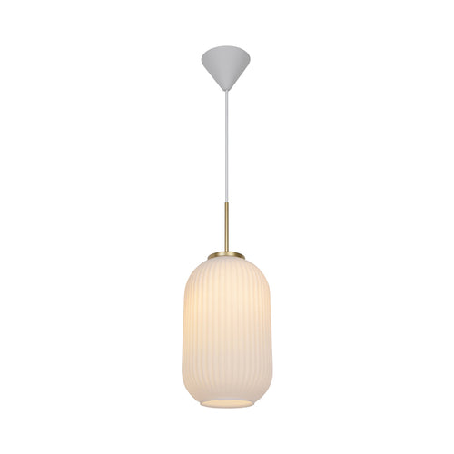 Nordlux Milford Hanglamp - Ø20cm - E27 - Messing/Wit
