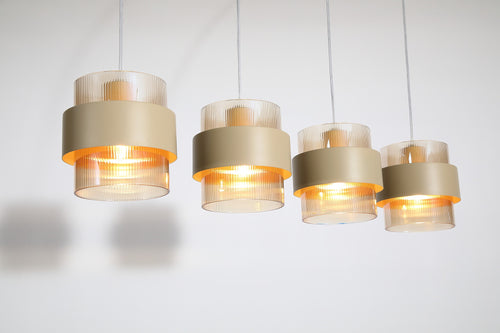 Searchlight hanglamp Royal - 4 lichts - 93  x 120   cm - zandkleur amber