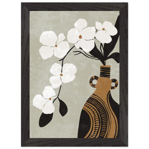 Artfulprints Poster met Lijst Boho – Bloom and clay   - A4 21x29.7 cm - Wit