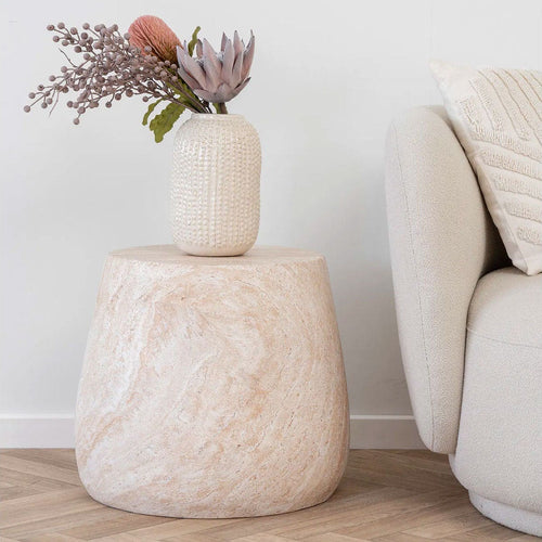 Artichok Dorus Ronde Bijzettafel - Beige - Ø 47.5 x 41 cm - vtwonen shop