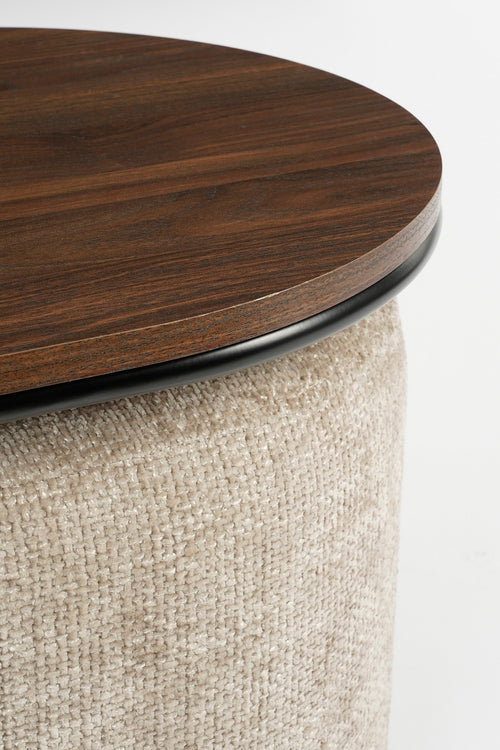 Mica Decorations Salontafel met Poefs - 3-delig - L79 x B45 x H41 cm - Lichtgrijs - vtwonen shop