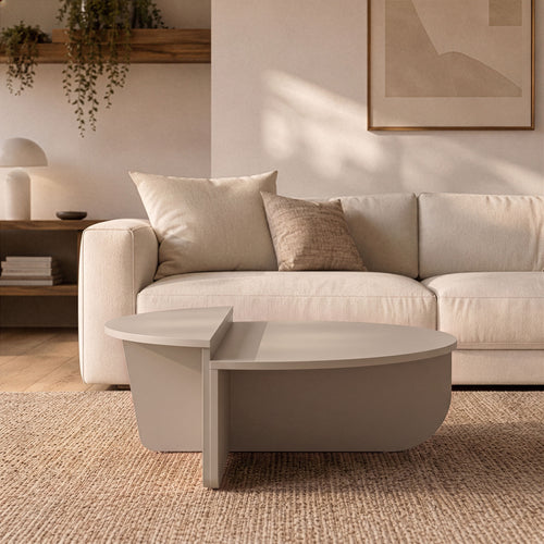 Calicosy - ORION Set van 2 salontafels - Licht hout - 90x90x35 cm