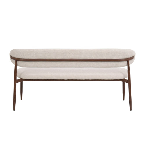 Giga Meubel Eetkamerbank Alexia - Stof - Beige/Walnoot - 180x55x77cm