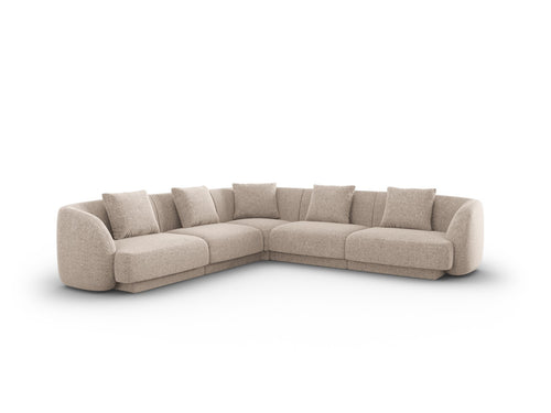 Cosmopolitan Design Symmetrische hoekbank Tulum 5-zits, chenille, beige - 255x255x70cm