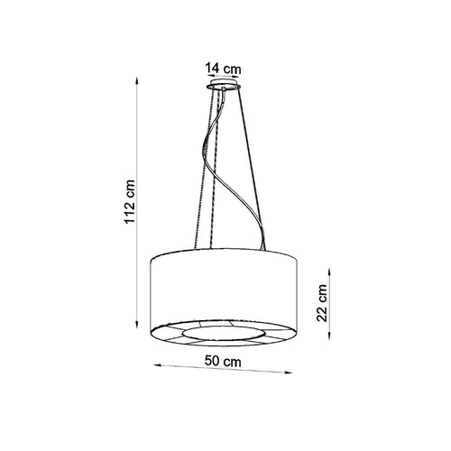 Sollux Lighting Kroonluchter SATURNO 50 zwart - 50x50x112cm