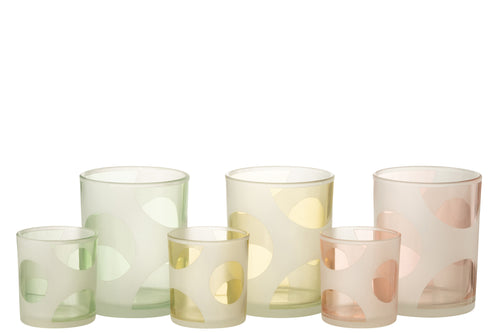 J-Line windlicht Ronden - glas - mix/pastel - medium - 3 stuks - vtwonen shop