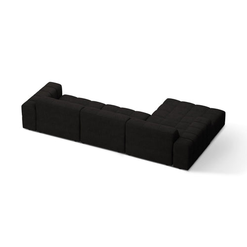 Cosmopolitan Design - Linker hoekbank Chicago 4-zits, chenille antraciet - 167x294x78cm
