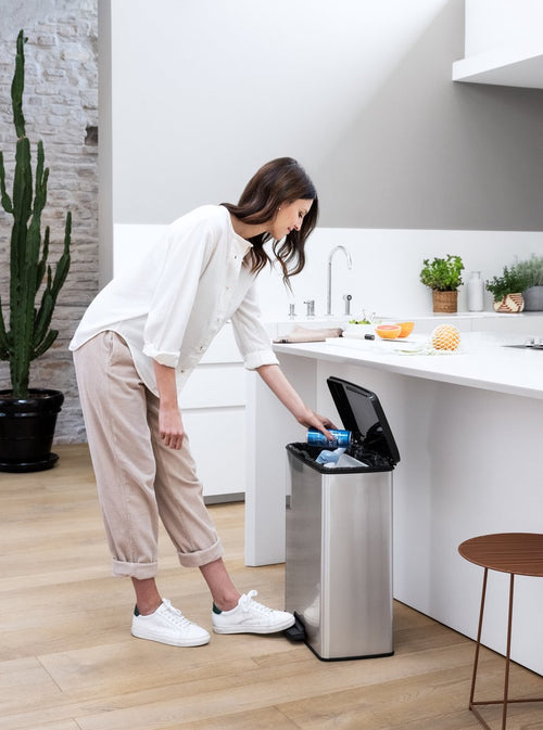 Curver Decobin Prullenbak - 65L - Rechthoekig - Zilver Metallic - vtwonen shop