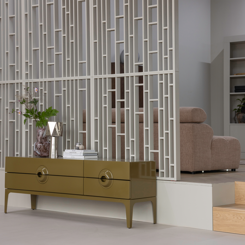 WOOOD tv meubel Merge - Eucalyptus hout - Honinggeel - 57x160x44