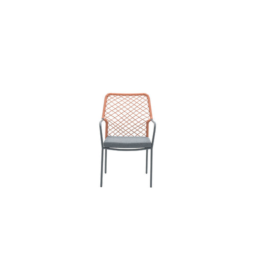 Dido dining fauteuil - carbon black - rope copper - mystic grey