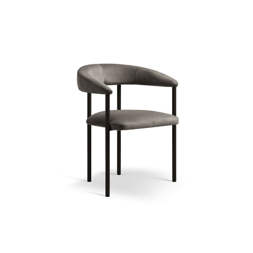 Set van 2 fluwelen stoelen Lea flueel donkergrijs - 53.5x56.5x74cm