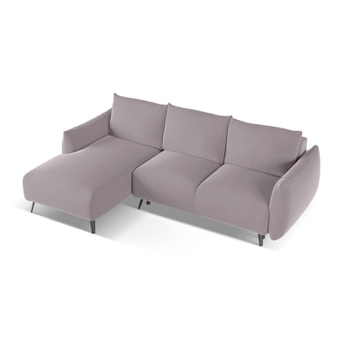 LaMiaSofa hoekbank links Genova - velours - lavendel - 242x162x86