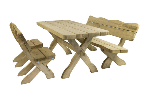 MaximaVida houten tuinset Provence 170 cm met 1 tafel 2 stoelen en 1 bank - vtwonen shop