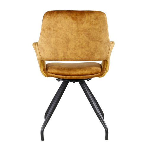 Livingfurn eetkamerstoel Capp Oker - stof - 2 stuks