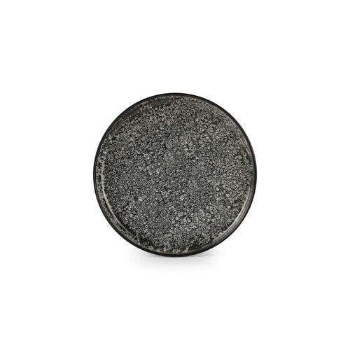 Ona - Plat bord 20cm zwart Gravel - Set van 6