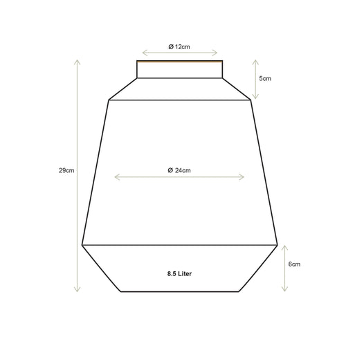 Pip Studio Vaas Stripes - Metaal - Groen - 24x29cm - vtwonen shop