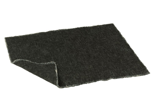 J-Line placemat Rechthoek + Gerafelde Randen - Linnen/Katoen - zwart - vtwonen shop