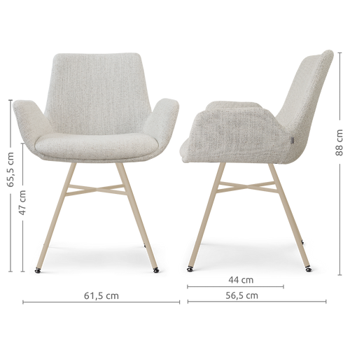 Nolon Noa-Eef eetkamerstoel beige gemêleerd - beige onderstel