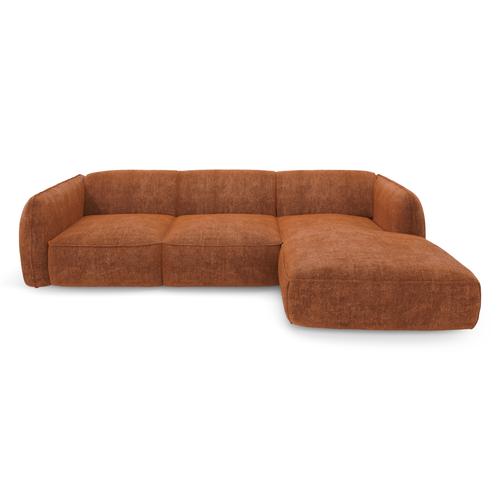 Sia Home - Rechte hoekbanken LIVIA - Fluweel weefsel - Terracotta - 272cm - vtwonen shop