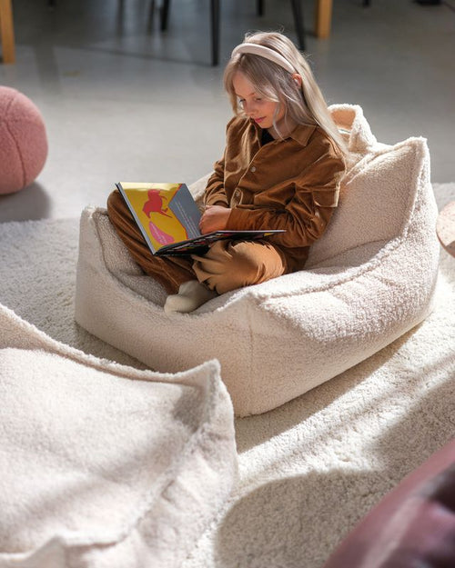 Wigiwama Vierkante Poef - Crème - vtwonen shop