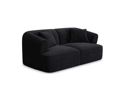 Cosmopolitan Design Modulaire bank Campi 2-zits, ribfluwelen zwart - 90x180x70cm