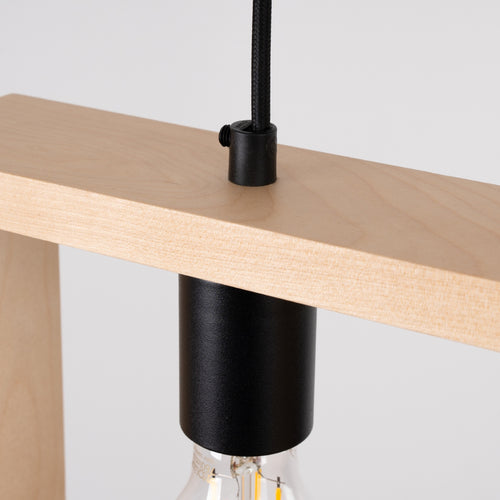 Sollux Lighting Hanglamp ARIES natuurlijk hout - 24x8x133cm