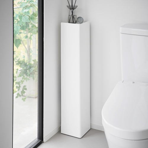 Yamazaki Tower Toiletrolhouder op wielen smal - Wit - vtwonen shop
