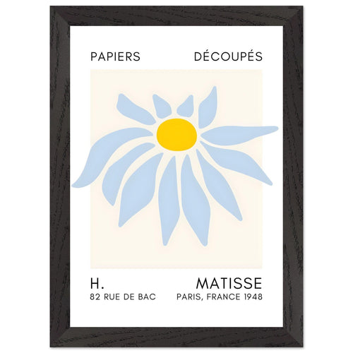 Artfulprints Poster met Lijst Matisse – Deep sea dance light blue   - A4 21x29.7 cm - Blauw
