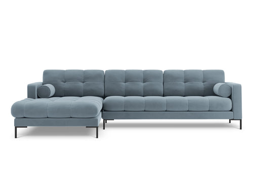 Cosmopolitan Design linker hoekbank Bali 5-zits, flueel, lichtblauw - 185x293x75cm