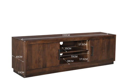 Livingfurn tv-meubel Jaxx - 150cm - mangohout - bruin