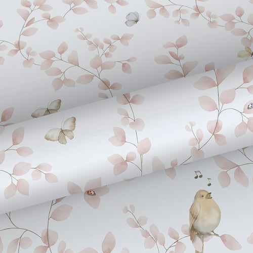 Sanders & Sanders behang bloemen en vogels licht roze en wit - 53 cm x 10.05 m - 640623