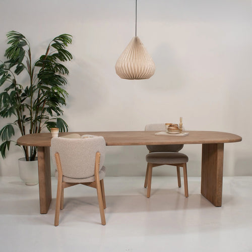 Giga Meubel Eettafel Gin Deens Ovaal - Mangohout - Naturel - 240x100x77cm - vtwonen shop