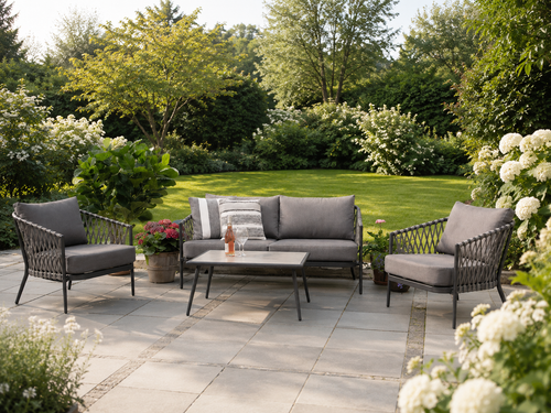 Lisomme Christel 4 delige tuin loungeset donkergrijs