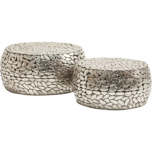 Kare Design Salontafel Pebbles Deluxe Zilver (2/Set)