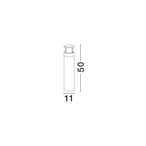 Merano Argentia Buitenpaal Zwart Aluminium, LED 6W 420Lm 3000K IP54