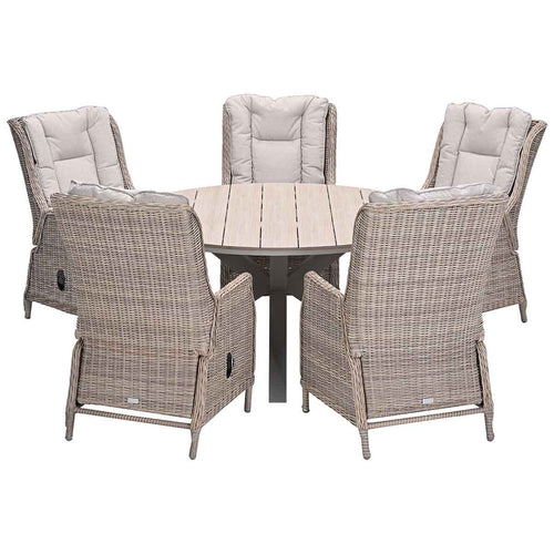 Garden Impressions tuinset Marbella - Tulli - vintage willow - Ø148x75 cm - 6-delig