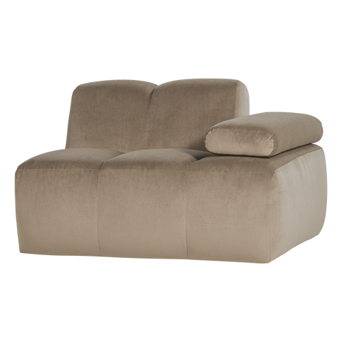 WOOOD 1-zits bank arm rechts Mojo - Velvet - Khaki - 74x124x97