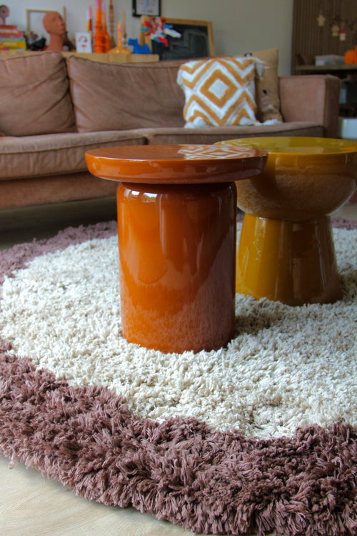 Interieur05 vloerkleed Pilo - hoogpolig - beige/bruin - Ø240 cm - vtwonen shop